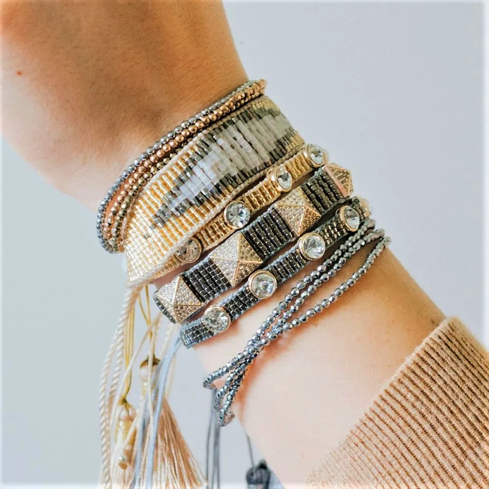 Bracelet Jewelry Go2boho Miyuki For Women Hematite Beaded Evil Eye Rhinestone Adjustable bracelet jewelry leather bracelets