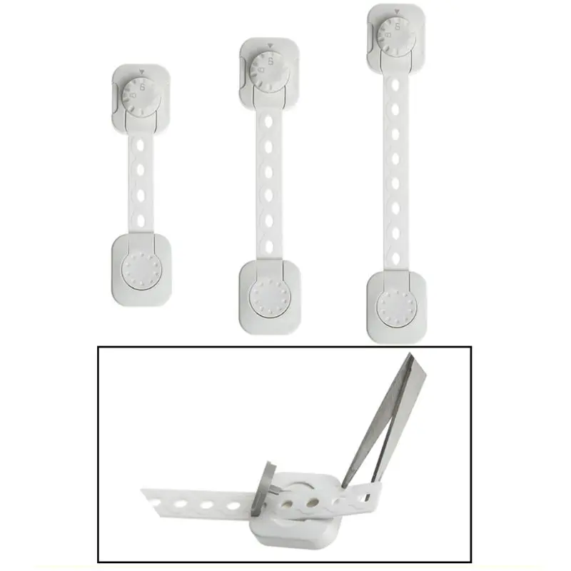 

6pcs/set Children Double Protection Safety Lock Adjustable Refrigerator Drawer Lock Baby Anti-pinch Hands Cupboard Latches