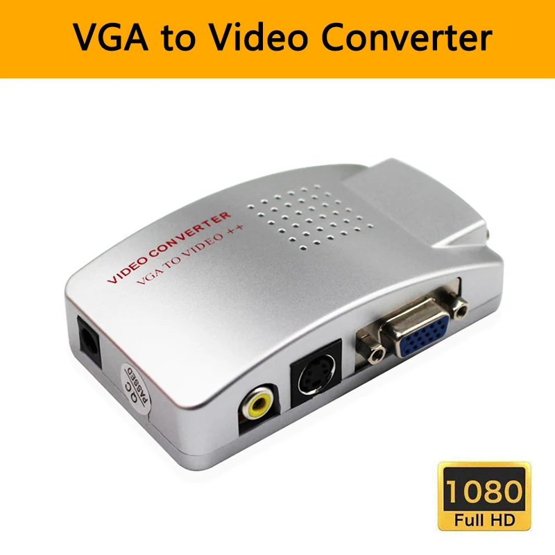 Композитный преобразователь VGA в AV RCA адаптер NTSC PAL переключатель коробка