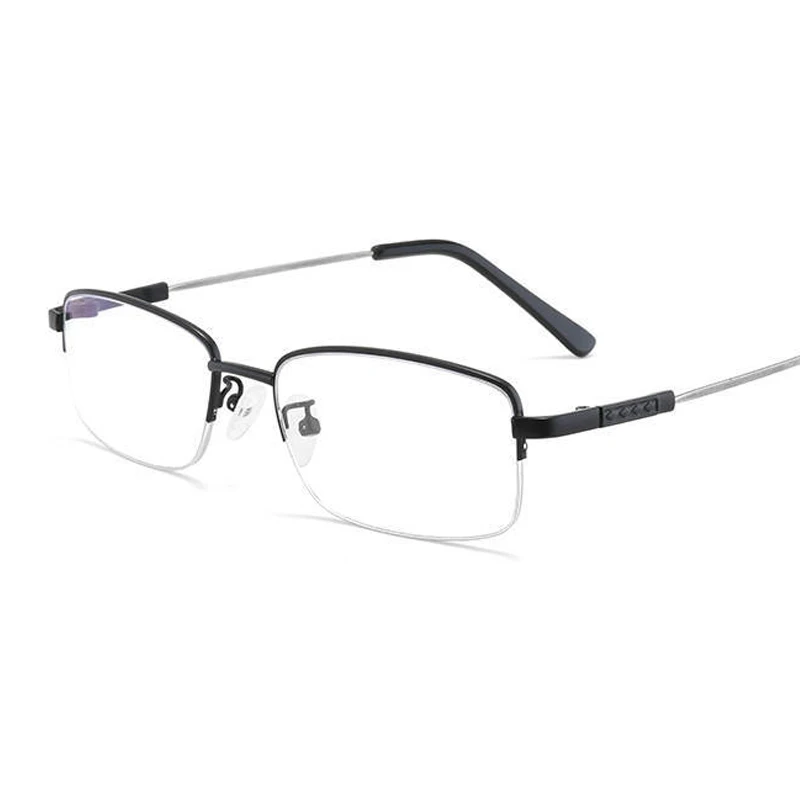 

Half Frame Eyeglasses Metal Blue Anti Light Square Glasses Men Graduated Multifocal Reading Glasses Presbyopia