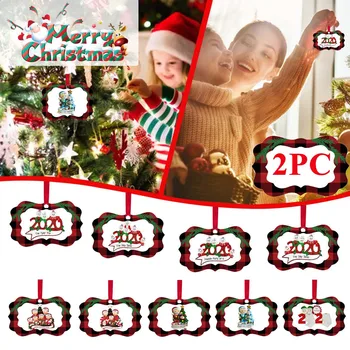 

2PCS 2020 Christmas Decoration DIY Personalized Quarantine Face Mask Baby Decorating Christmas Tree Ornament рождество