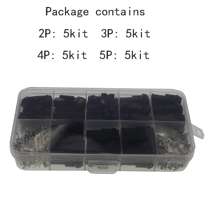

SM2.54 2P-3P-P-5P kit 160 pieces 20 kits 2.54 mm pitch female and male connector adapters