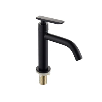 

Modern Kitchen Bathroom Mixer Water Tap Wash Useful Single Cold Sink Elegant Deck Mounted Handle Basin Faucet