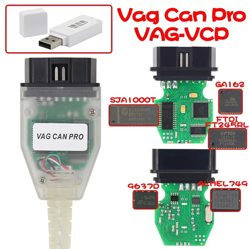 

VAG PRO CAN BUS+UDS+K-line S.W Version 5.5.1 FTDI FT245RL Chip VCP Com OBD2 Diagnostic Interface USB Cable vag can pro+dongle