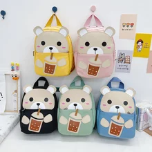 

New Children Fashion School Bags Boys Girls Cartoon Backpack Cute Baby Bear Schoolbag Gift