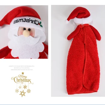

1x Santa Claus,Snowman Embroidered Hand Towel Christmas Toilet Hanging Decor
