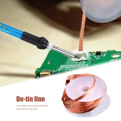Tresse à dessouder 1.5m, soudure, 1.5mm 2mm 2.5mm 3mm 3.5mm, fil de mèche pour dissolvant, cordon de plomb, outil de réparation pour téléphone et ordinateur 