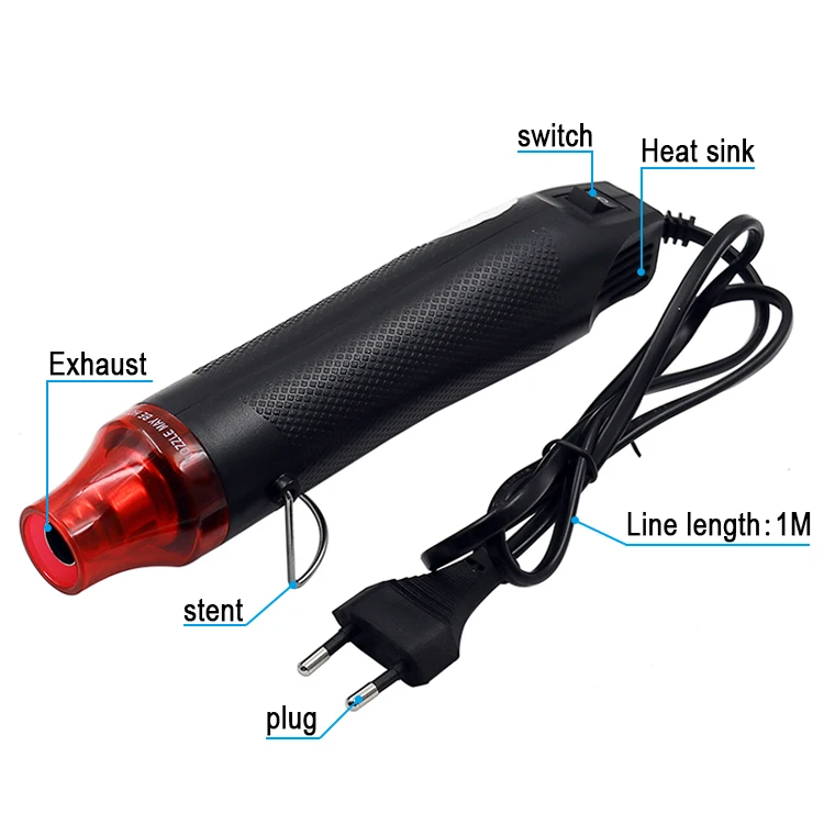 220V  Using Heat Gun Electric Power tool hot air 300W temperature DIY Gun with supporting seat Shrink Plastic DIY tool color
