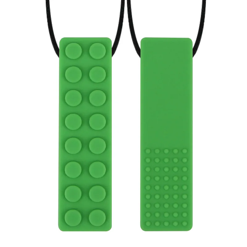 5PCS Brick Silicone Teether Baby Teething Toys Sensory Chewable Necklace BPA Free Silicone Food Grade Teether Oral Motor Tools silicone teething toys teething toys