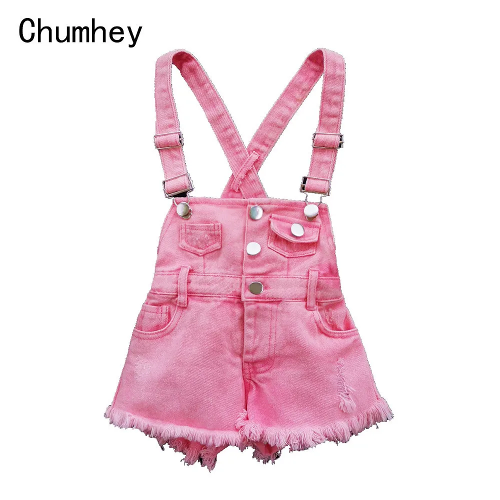 overalls Chumhey/От 2 до 10 лет; детские комбинезоны; летние джинсовые шорты на подтяжках для девочек; розовые джинсы; детская одежда; Kawaii Bebe; комбинезон; детская одежда - Цвет: overalls