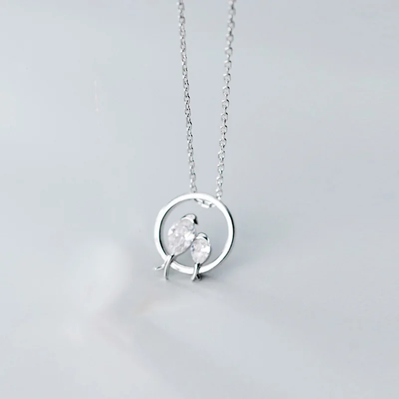 Silver Trustdavis,, 925 пробы, серебро, Ослепительная птица в любви, CZ, подвеска, колье, ожерелье для женщин, девушек, серебро, 925, ювелирное изделие DA462 - Окраска металла: Silver