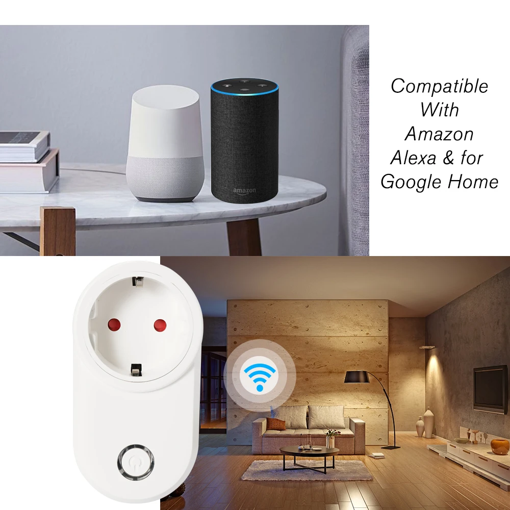 Умная Мини-розетка eWeLink с Wi-Fi, умная вилка Европейского типа E, 2* usb порта для зарядки, пульт дистанционного управления со смартфона, Функция синхронизации, умная вилка
