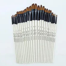 12 художественных акварельных кистей кисти для рисования нейлоновые кисти для рисования масляные Акриловые Плоские и наконечники набор кистей ручки товары для рукоделия
