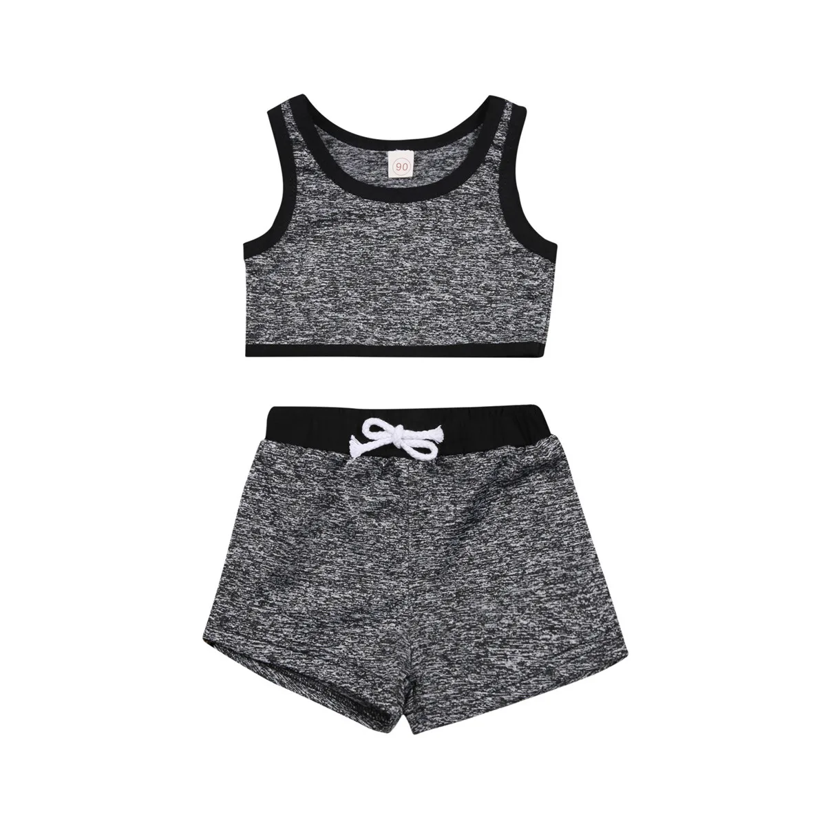 Summer 05Y Kids Baby Girl Sport Clothing Striped Sleeveless Crop Top