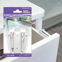 4 шт. Невидимый замок-защелка для ящика, замок для шкафа, замок для детской безопасности, защелки для защиты детей, защитный шкаф, дверной шкафчик