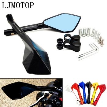 

Motorcycle Mirror Aluminum Motorbike Handlebar Rearview Mirrors Blue For Honda ST 1300 ST1300 Black SpiRit RC51 NC750S NC750X