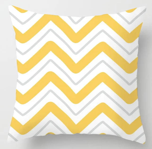 New Summer Fresh Yellow Geometry Cute Pillows Case Modern Nordic Simple Yellow Cushion Case Livingroom Throw Pillows Home Decor