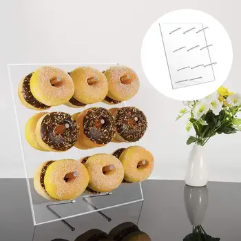 

9 Pillars Acrylic Donut Holder Stand Display Rack Wedding Birthday Party Decor The donut stand madeof high quality acrylic sheet