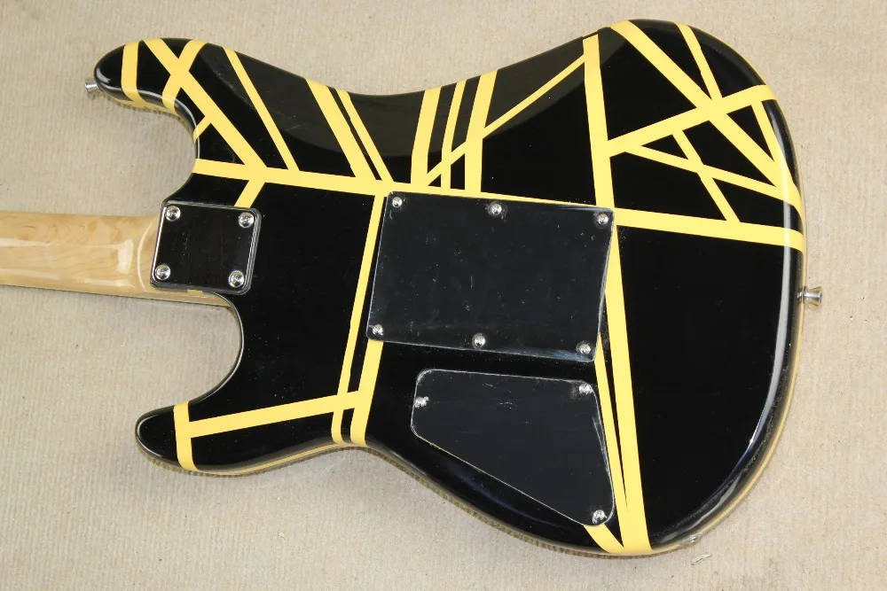 Новая+ фабрика+ Eddie Van Halen Signature Karvel гитара EVH гитара с черной и с желтой полоской Нижняя Регулируемая шпренгельная стяжка