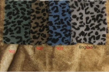 

New stock thickening lamb velvet printed leopard grain granules imitation cashmere fabric coat coat plush fabric