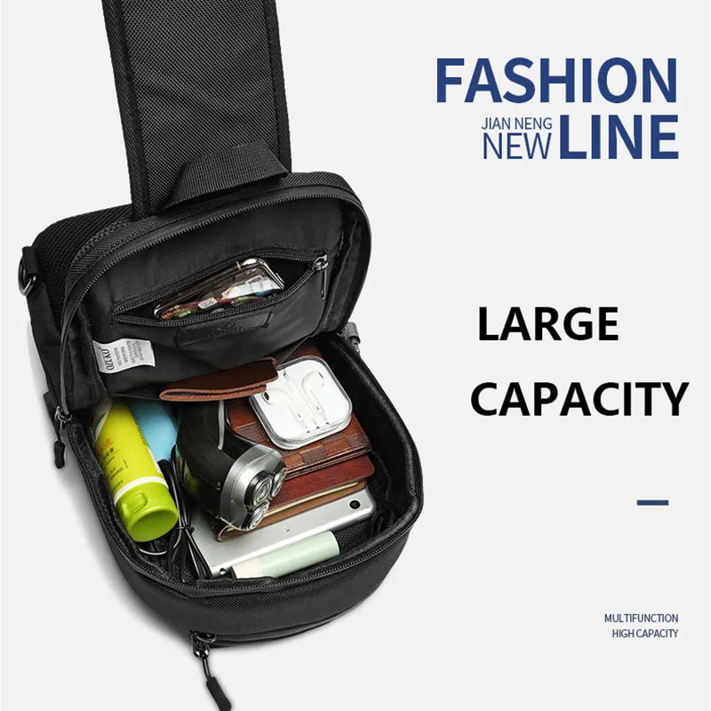 Камуфляжная мужская сумка через плечо, Оксфорд, USB зарядка, мужские нагрудные сумки, водонепроницаемая одноцветная сумка через плечо для мужчин, Короткие дорожные сумки-мессенджеры