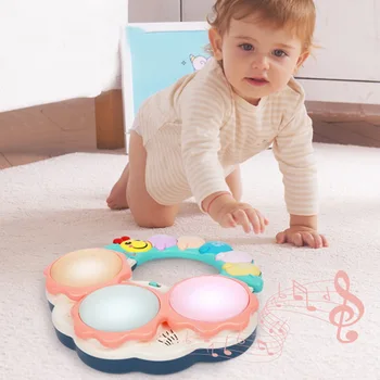 

Kids Baby Hand Drums Children Pat Drum Musical Instruments Child Toys 6-12 Months Music Toys For Baby Rattle Hand Drum