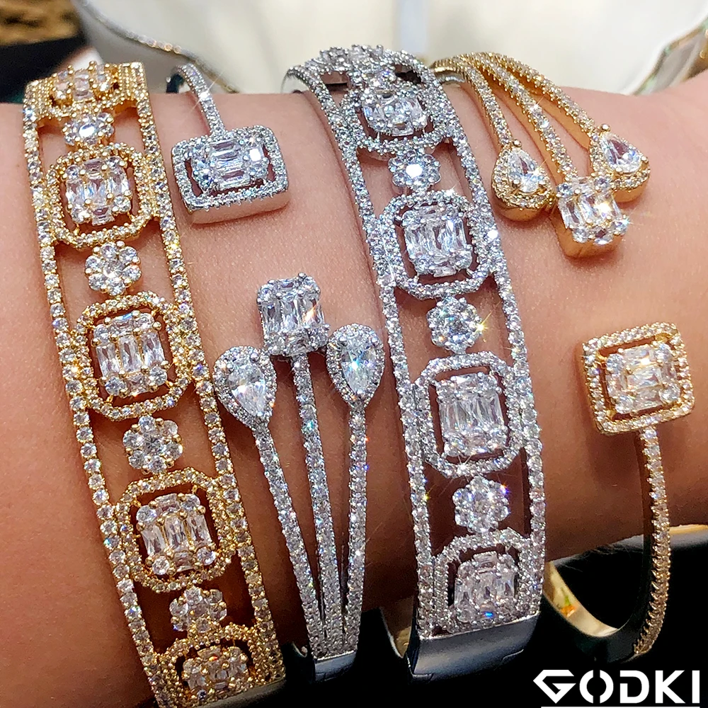 GODKI модные роскошные штабелируемые манжеты для женщин Свадебные полные