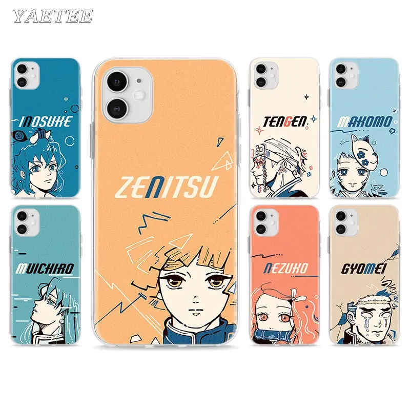 

Soft Phone Case For Apple iPhone 12 11 Pro Max SE 2020 X XS MAX XR 7 8 6S Plus Fundas Capa Back Cover Demon SlayerKimetsu Coque
