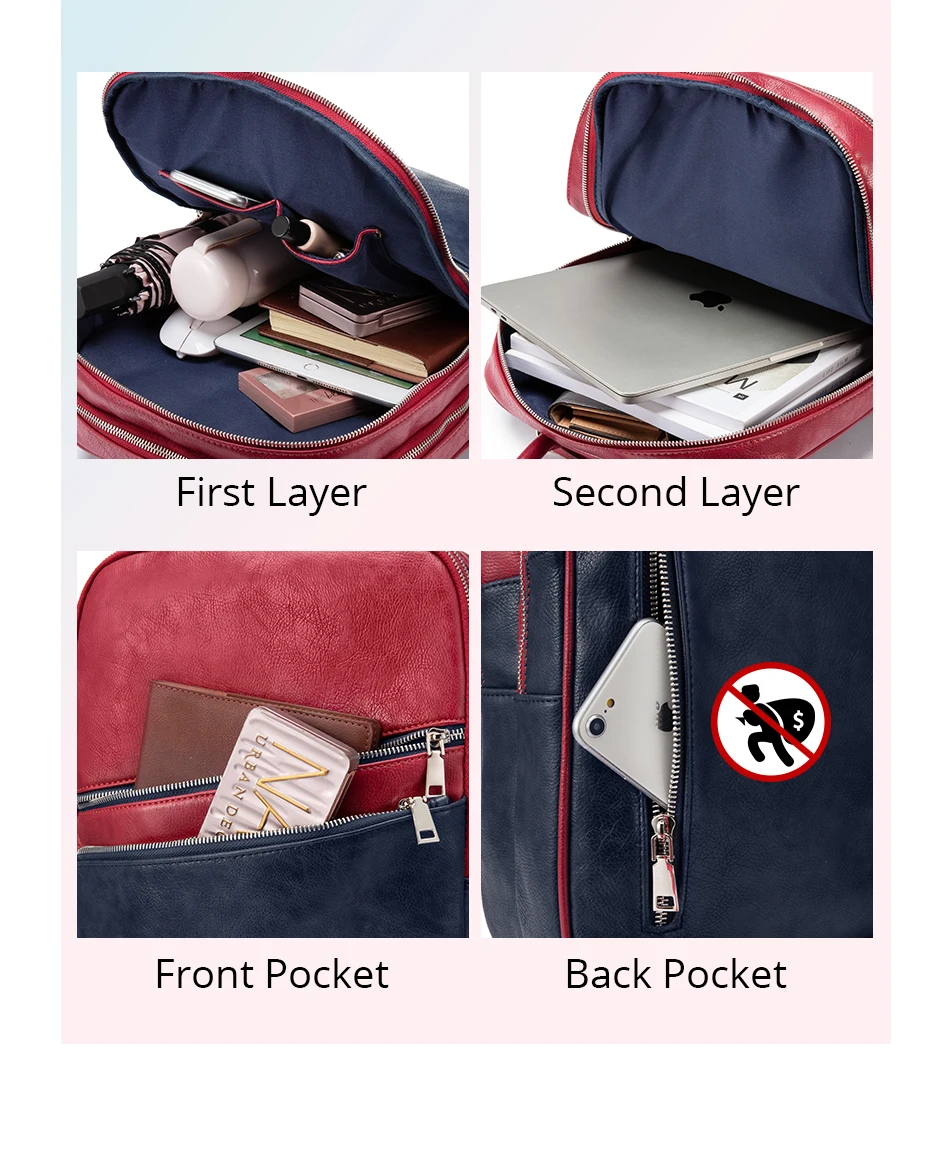 Женский рюкзак REALER, школьные сумки для девочек-подростков, маленький кожаный школьный рюкзак для женщин, рюкзак сумка через плечо с панелями