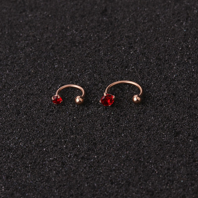 6/8mm Stainless Steel Zircon Cz Hoop Tragus Cartilage Helix Stud Earring Conch Rook Daith Lobe Ear Screw Piercing Jewelry