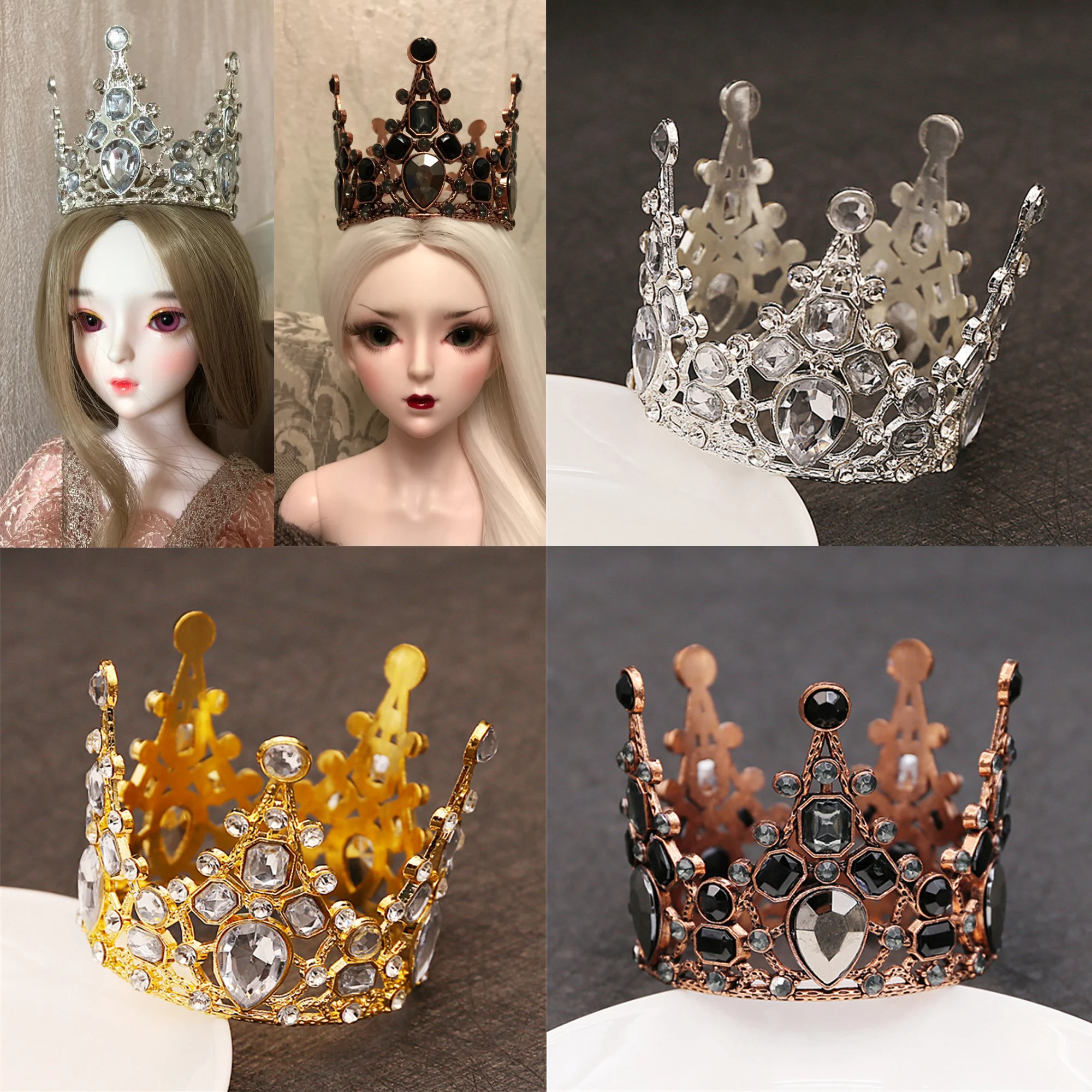 Cute Small Tiaras Hair ornament Bridal Jewelry Doll Decoration For Girls and Boys