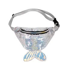 Расшитая блестками поясная сумка женский пояс бренд Kwaii нагрудная Сумка Поясная Сумка Женская поясная сумка поясные кошельки кошелек мешок русалки для девочек