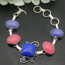 Hermosa Многоцветный натуральный кварц 925 стерлингового серебра Подвески Браслеты для женщин 8 дюймов A785