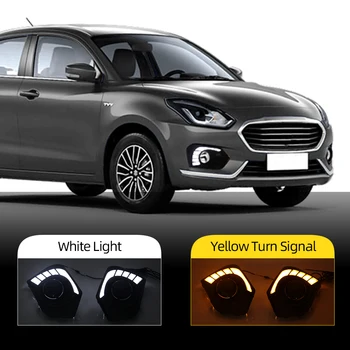 

CSCSNL 2Pcs For Suzuki Dzire 2017 2018 Yellow Turn Signal Relay Waterproof ABS Car DRL Lamp LED Daytime Running Light Daylight