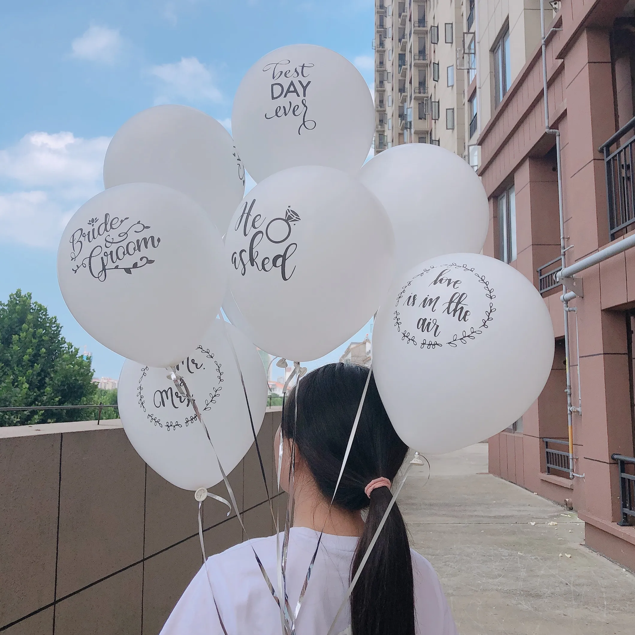 15 шт./пакет 10 дюймов белый мистер свадебная фотосессия/Air She YES! Украшения для