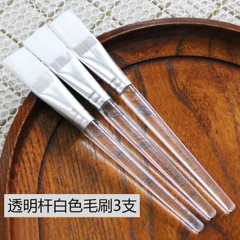 

Mask Brush Sub-Soft Bristle Facial Part Mask Brush Transparent Rod Wooden Rod Beauty Salon Spa Brush Fine Brush Silica Gel Mask
