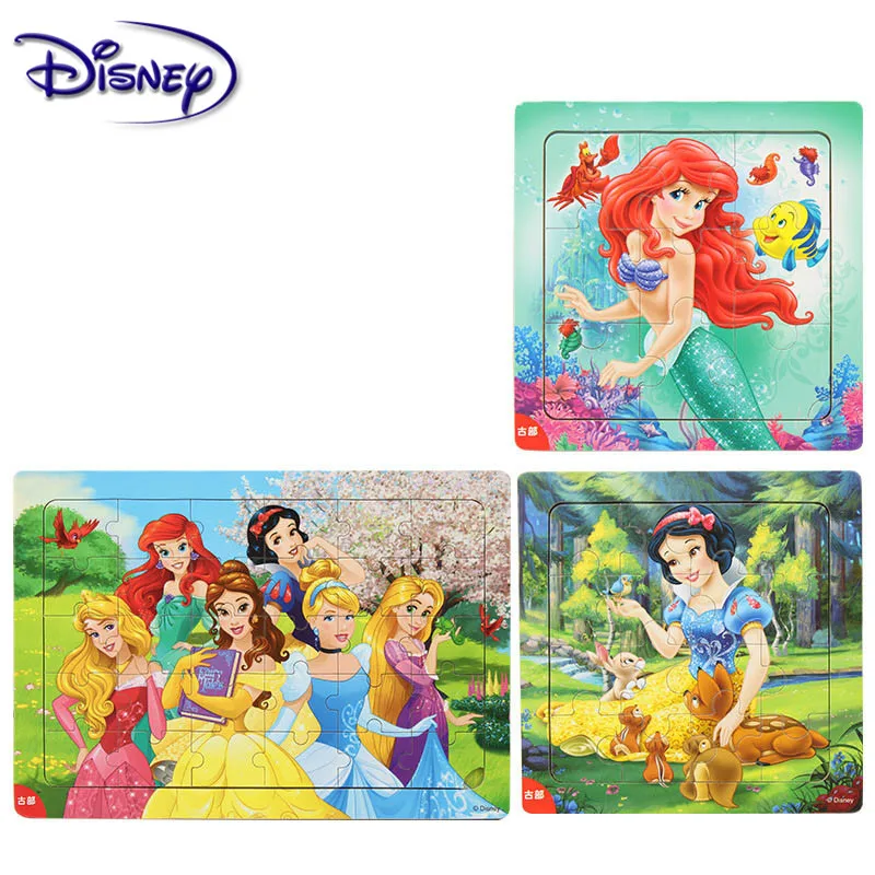 Disney детский набор головоломки 9 шт. 16 шт. 30 шт. Комбинированная деревянная рамка головоломки Рисунок детские головоломки