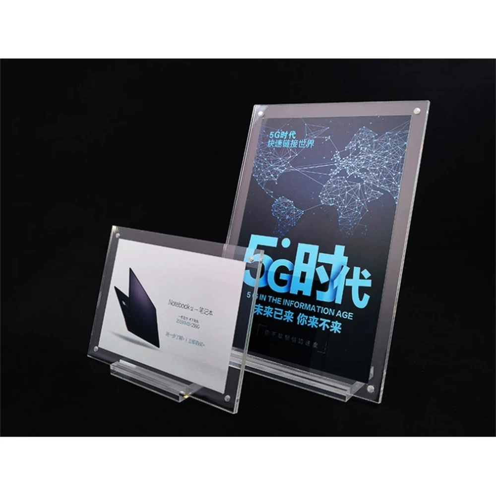 Acrylic Table Card Sign Photo Frame Plexiglass Table Card Display Stand Photo Frame With Bas For Home Office Diy Dispaly Holder a5 a4 1020 double sided page turning acrylic sign stand plastic desk stand menu card photo frame advertising office home store