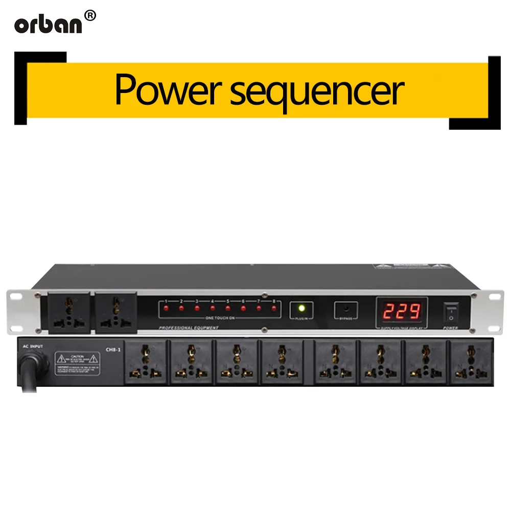 

Professional stage 8/10 way power sequencer socket sequencer voltage display independent switch SR-320