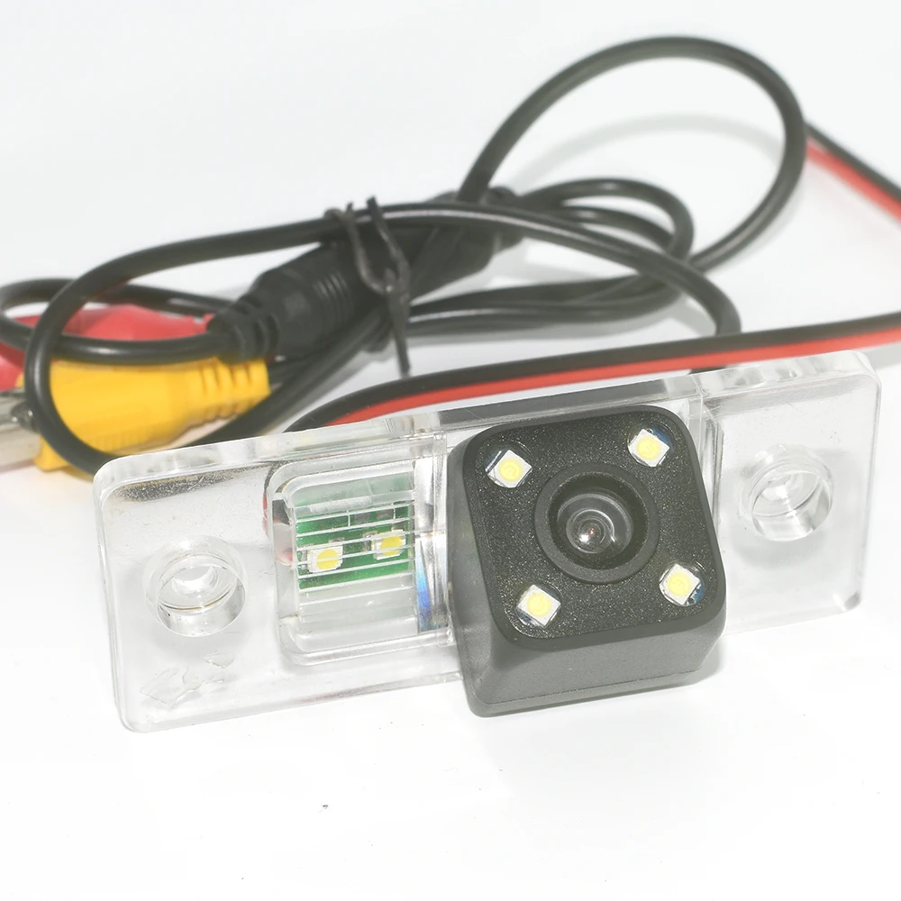 ZJCGO HD CCD Автомобильная камера заднего вида для парковки ночного видения Водонепроницаемая камера для Skoda Fabia Yeti 5L 5J 6Y 2000~ 2010 - Название цвета: 4-LED