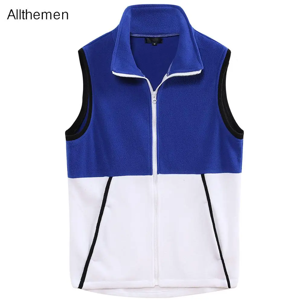 

Allthemen Autumn Men's Vest Jacket Sleeveless Men Fashion Casual Vest Coat Men Patchwork Color Block Waistcoat Streetwear Fleece