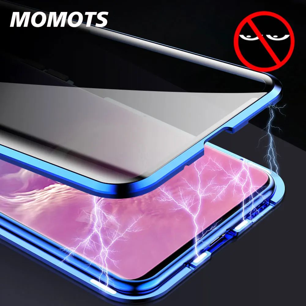 

Anti Peep Magnetic Case for Samsung S8 S9 S10 Plus Tempered Glass Case for Samsung Note 8 9 Couque 360 Full Protection Cover