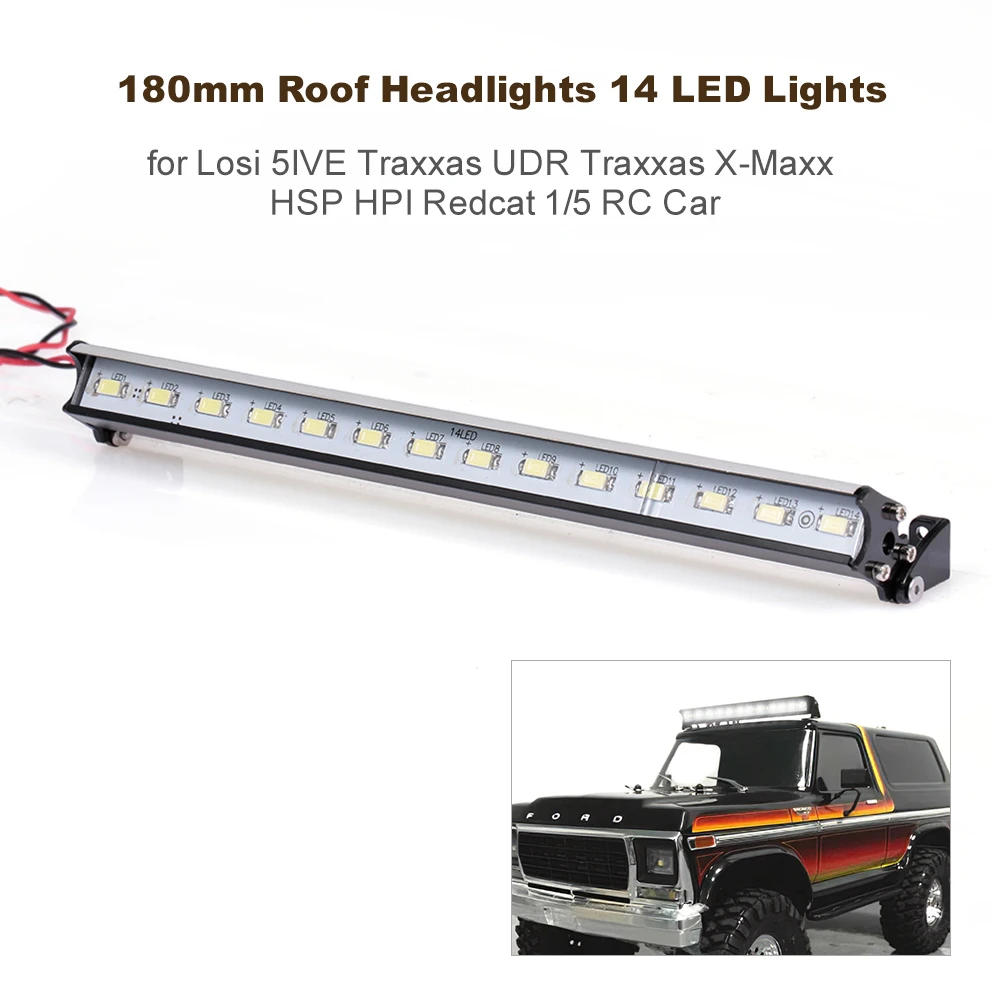 

180mm Roof Headlights 14 LED Lights for 1/5 RC Car Losi 5IVE Traxxas UDR Traxxas X-Maxx HSP HPI Redcat RC Off-Road Dome