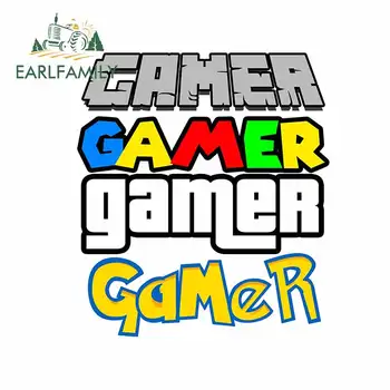 

EARLFAMILY 13cm x 11.3cm For Gamer Funny Retro Creative Car Sticker Windshield Decal DIY Occlusion Scratch Suitable for VAN RV