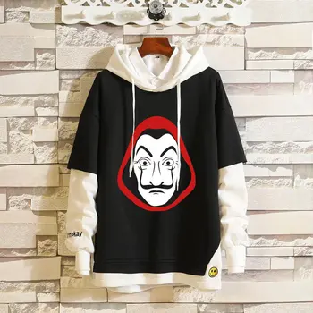 

New Anime Hoodie La Casa De Papel cosplay Cosplay Costume Money Heist Unisex Casual Fake Two-piece Sweatshirt