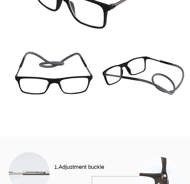 BEGELEITET мужские и женские ультралегкие магнитные очки для чтения удобные регулируемые висячие шеи против усталости очки передняя оправа очки