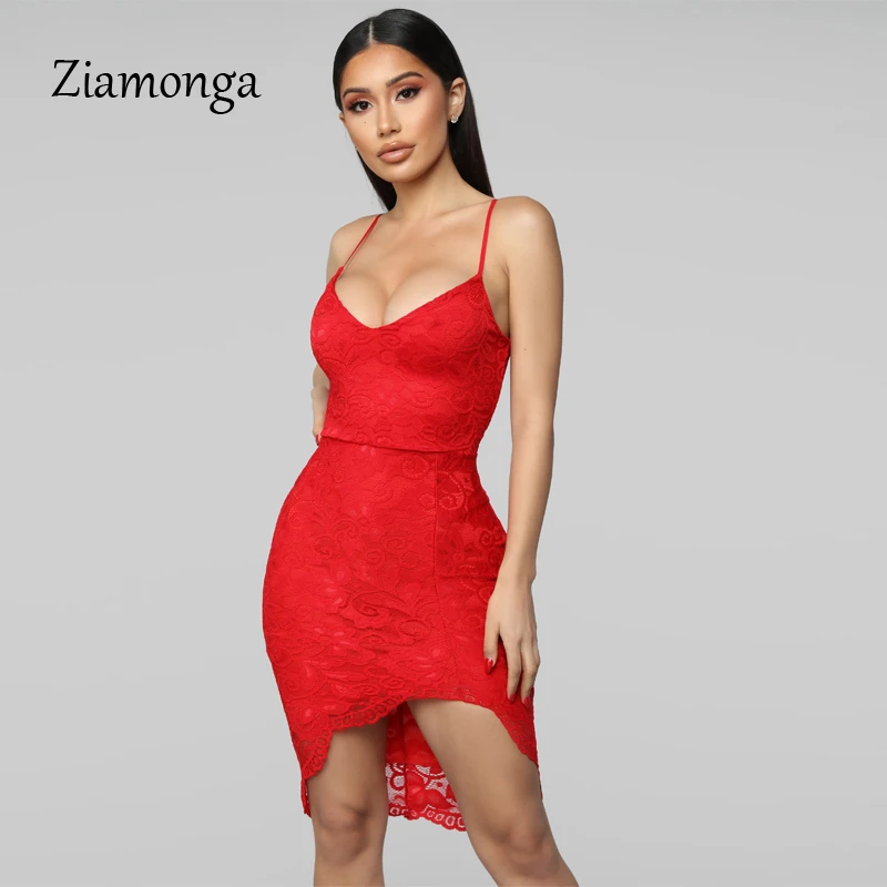

Ziamonga New Bodycon Bandage Dresses Women Lace Sexy Dress Vestidos 2019 Summer Black Red Club Celebrity Party Dress Elegant