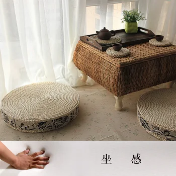 

Pastoral Grass Thickened Cushion Mat Floating Window Mat Tatami Cloth Art Sitting Round Trumpet Yoga Mat Accessories Furnishing