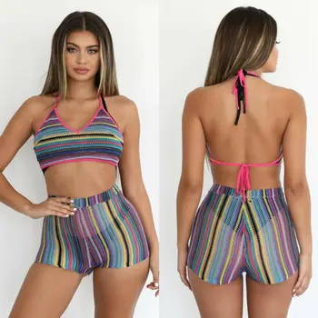 

Hot Women Sheer Mesh Beach Bra&Shorts&Trousers Bikini Cover Up Swimwear Bathing