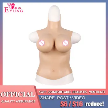 

4TH Shemale Transgender Crossdresser E Cup Half Body Silicone Breast Forms Fake Boobs Tits For Sissy ladyboy Tranvestism